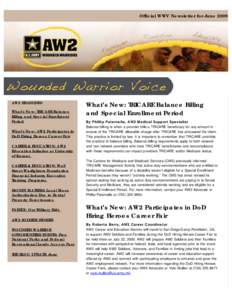 Official WWV Newsletter for June[removed]AW2 HEADLINES What’s New: TRICARE Balance Billing and Special Enrollment Period