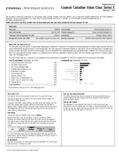 FUND FACTS  Counsel Canadian Value Class Series E November 1, 2013