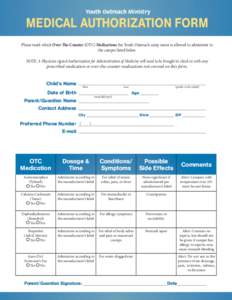 Over-The-Counter Medication Authorization Form