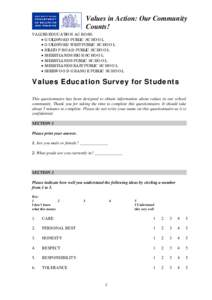 Values Education Survey for Students