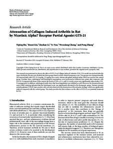 Attenuation of Collagen-Induced Arthritis in Rat by Nicotinic Alpha7 Receptor Partial Agonist GTS-21