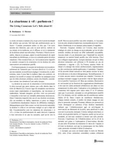 Douleur analg:61-63 DOIs11724 ÉDITORIAL / EDITORIAL  La césarienne à vif : parlons-en !