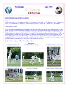 ICC Intercontinental Cup / Kenyan cricket team in Canada / Canada national cricket team / Cricket / Sports / Jalon Linton