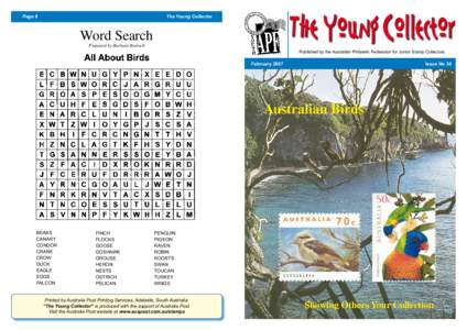 Page 8  The Young Collector Word Search Prepared by Barbara Bartsch