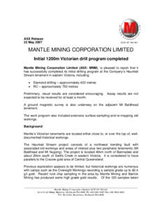 Microsoft Word[removed]MNM ASX Release - Drilling Completed in Vic.doc