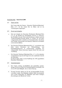 SATZUNG §1 StandName und Sitz