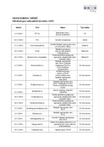 MONITORING MÉDIÍ AFI Listopad-1