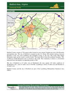 Cities in Virginia / Lynchburg /  Virginia / Roanoke Valley / Roanoke /  Virginia / Roanoke Region / U.S. Route 460 in Virginia / Forest /  Virginia / Smith Mountain Lake / Bedford / Virginia / Geography of the United States / Lynchburg metropolitan area