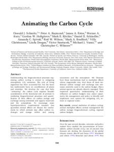 Ecosystems: 344–359 DOI: s10021 Ó 2013 Springer Science+Business Media New York Animating the Carbon Cycle Oswald J. Schmitz,1* Peter A. Raymond,1 James A. Estes,2 Werner A.