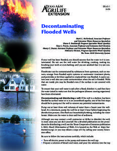 ER[removed]Decontaminating Flooded Wells Mark L. McFarland, Associate Professor