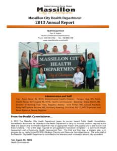 Massillon City Health DepartmentAnnual Report Health Department Terri D. Argent Health Commissioner/Administrator