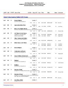 State University of New York at Stony Brook Schedule of Classes for Fall[removed]Full Fall Semester Session Statements herein were correct as of[removed]