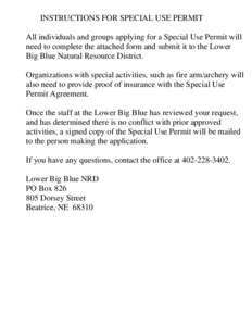 SPECIAL USE PERMIT AGREEMENT