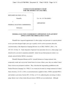 Case 1:10-cv[removed]RMU Document 10  Filed[removed]Page 1 of 11 UNITED STATES DISTRICT COURT FOR THE DISTRICT OF COLUMBIA