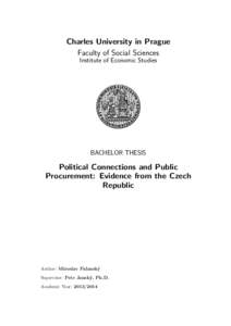 Charles University in Prague Faculty of Social Sciences Institute of Economic Studies BACHELOR THESIS