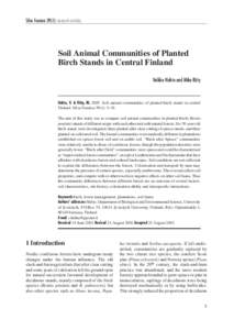 Silva Fennica[removed]research articles  Soil Animal Communities of Planted Birch Stands in Central Finland Veikko Huhta and Mika Räty