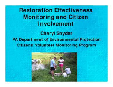 Ecological restoration / United States Department of Agriculture / Codorus Creek / Stream restoration / CREP / Water / Environment / Limnology