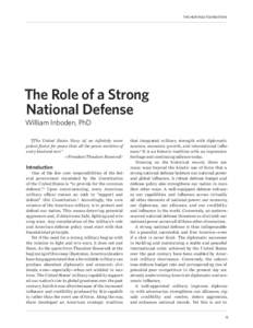 ﻿  THE HERITAGE FOUNDATION The Role of a Strong National Defense