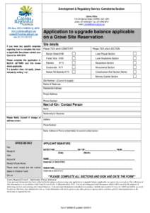 Cemetery Form:  Application for Reservation of Grave, Niche, or Mausoleum site