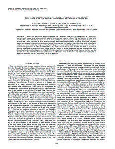Journal of Vertebrate Paleontology 23(2):404–419, June 2003 ᭧ 2003 by the Society of Vertebrate Paleontology