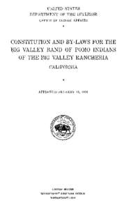 Constitution and Bylaws for the Big Valley Band of Pomo Indians of the Big Valley Rancheria, California