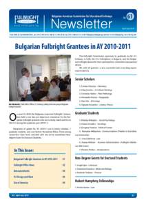 Bulgarian-American Commission for Educational Exchange  www.fulbright.bg Newsletter