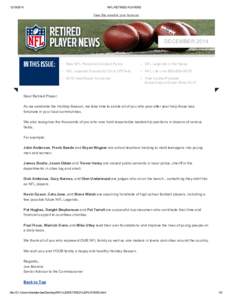 NFL RETIRED PLAYERS View this email in your browser