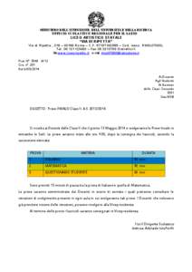 MINISTERO DELL’ISTRUZIONE, DELL’UNIVERSITÀ E DELLA RICERCA UFFICIO SCOLASTICO REGIONALE PER IL LAZIO LICEO ARTISTICO STATALE “VIA DI RIPETTA” Via di Ripetta , 218 – 00186 Roma – C.F[removed] – Cod. mec