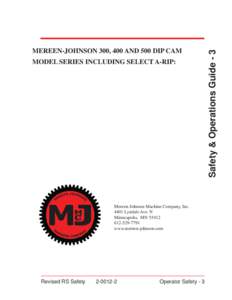 MODEL SERIES INCLUDING SELECT A-RIP:  Mereen-Johnson Machine Company, Inc[removed]Lyndale Ave. N Minneapolis, MN[removed]7791