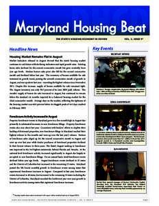 DHCD  Maryland Housing Beat THE STATE’S HOUSING ECONOMY IN REVIEW