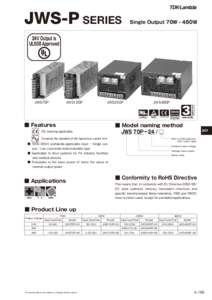 JWS-P SERIES  Single Output 70W - 480W