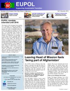 EUPOL  Supporting Sustainable Transition No 9, December[removed]Newsletter of the European Union Police Mission in Afghanistan