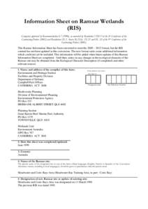 nformation Sheet on Ramsar Wetlands - Australian Ramsar site 44: Shoalwater and Corio Bays Area