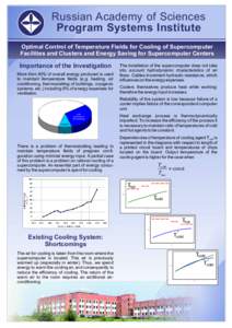 Russian Academy of Sciences Program Systems Institute Optimal Control of Temperature Fields for Cooling of Supercomputer Facilities and Clusters and Energy Saving for Supercomputer Centers  Importance of the Investigatio