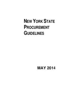 NEW YORK STATE PROCUREMENT GUIDELINES MAY 2014