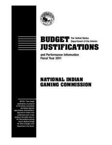 BUDGET JUSTIFICATIONS The United States Department of the Interior  and Performance Information