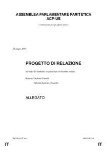 ASSEMBLEA PARLAMENTARE PARITETICA ACP-UE Commissione per gli affari politici 25 giugno 2003