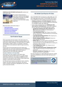 Technical Data Sheet  SCADE Suite® KCG 6.4 IECCertification Kit  