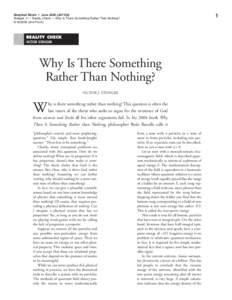 1  Skeptical Briefs • June[removed]JN1100) Stenger, V— Reality Check — Why Is There Something Rather Than Nothing? [removed]2nd Proof)