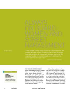 ALWAYS ON GUARD: WOMEN AND STREET HARASSMENT BY HOLLY KEARL