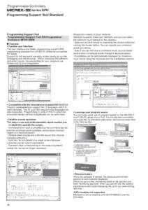 Programmable Controllers series SPH Programming Support Tool Standard Programming Support Tool Programming Support Tool SX-Programmer