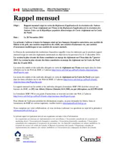 [removed]Rappel mensuel (règlement sur l’Iran et règlement sur la Corée du Nord)