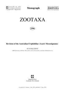 Zootaxa: Revision of the Australian Eviphididae (Acari: Mesostigmata)