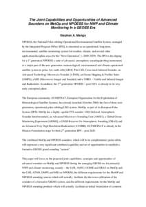 The Joint Capabilities and Opportunities of Advanced Sounders on MetOp and NPOESS for NWP and Climate Monitoring In a GEOSS Era