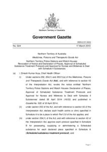 Northern Territory of Australia  Government Gazette ISSN-0157-833X  No. S24