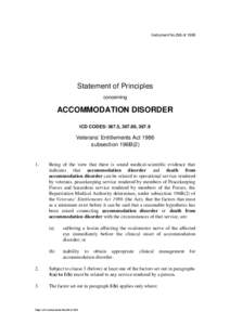 Instrument No.296 of[removed]Statement of Principles concerning  ACCOMMODATION DISORDER