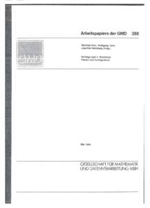 Arbeitspapiere der GMD 388 Manfred Hein, Wolfgang Tank, Joachim Hertzberg (Hrsg.) Beiträge zum 3. Workshop Planen und Konfigurieren
