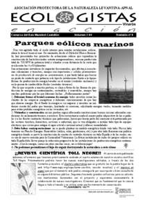 ASOCIACIÓN PROTECTORA DE LA NATURALEZA LEVANTINA-APNAL  Comarca del Baix Maestrat-Castellón Volumen 2-04
