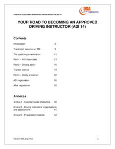 Your road to becoming an approved driving instructor (ADI14)