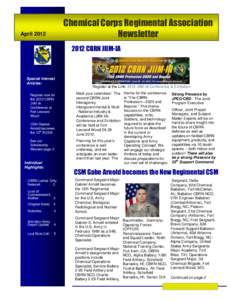 Chemical Corps Regimental Association Newsletter April[removed]CBRN JIIM-IA